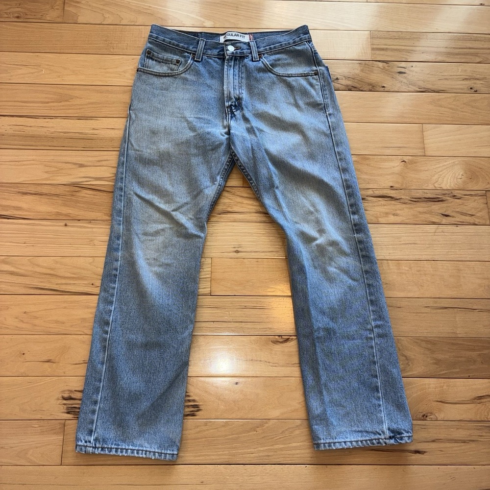 Levi's 505 Straight Leg Jeans Mens 29x30 Lt Wash 5 Pocket Great Fade Whiskering